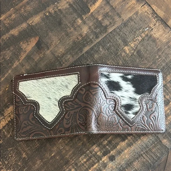 Brown and Black Myra Western cowhide &leather Wallet - Picture 3 of 5